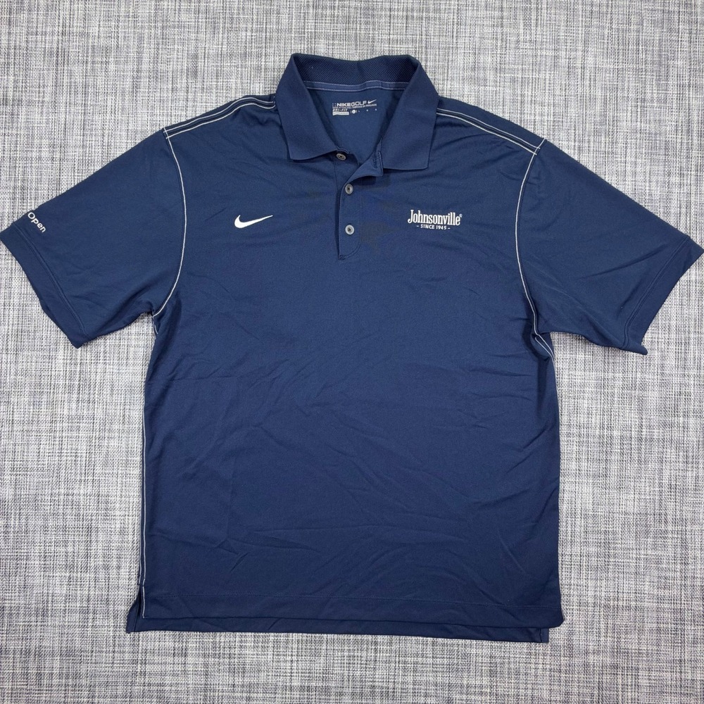 Nike Golf Mens Dri-Fit Polo Shirt L Navy Johnsonville Sausage Open 443119-410